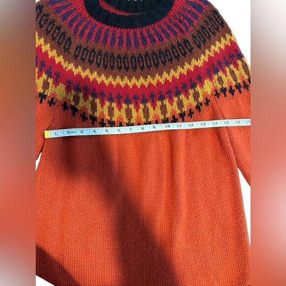 Peru Alpaca Connection- Alpaca Fair Isle Tribal Long Sleeve Sweater, Size Large - Picture 3 of 6